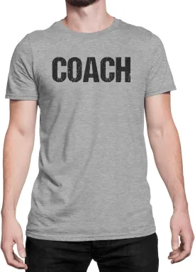 Coach T-Shirt Mens Tee Shirt Sports Team Coaching Screen Printed