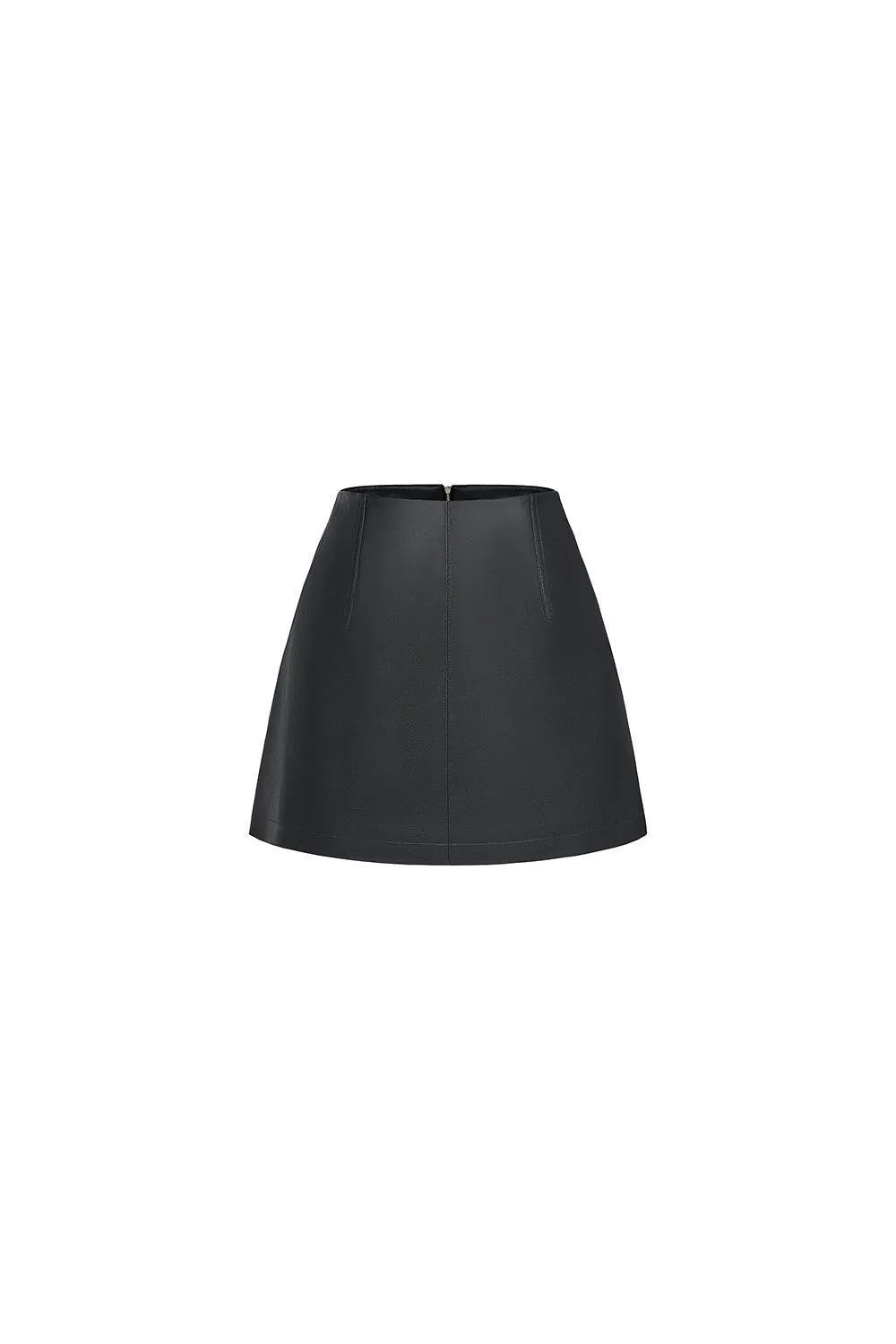 Colette A-line Back Zipper Leather Mini Skirt