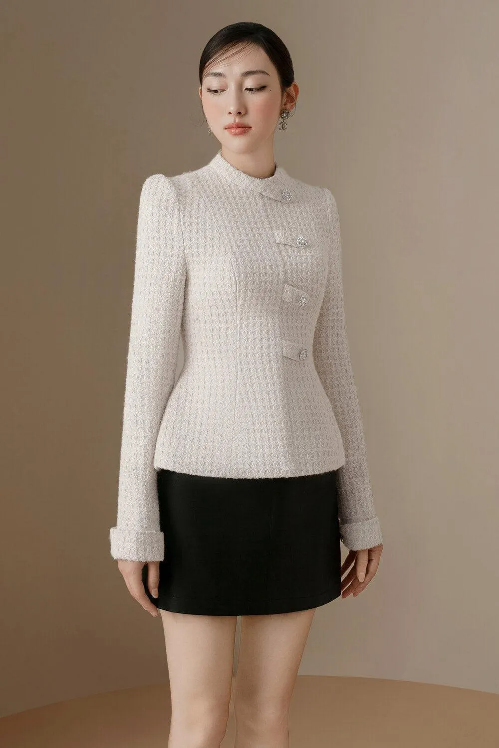 Colette A-line Back Zipper Leather Mini Skirt