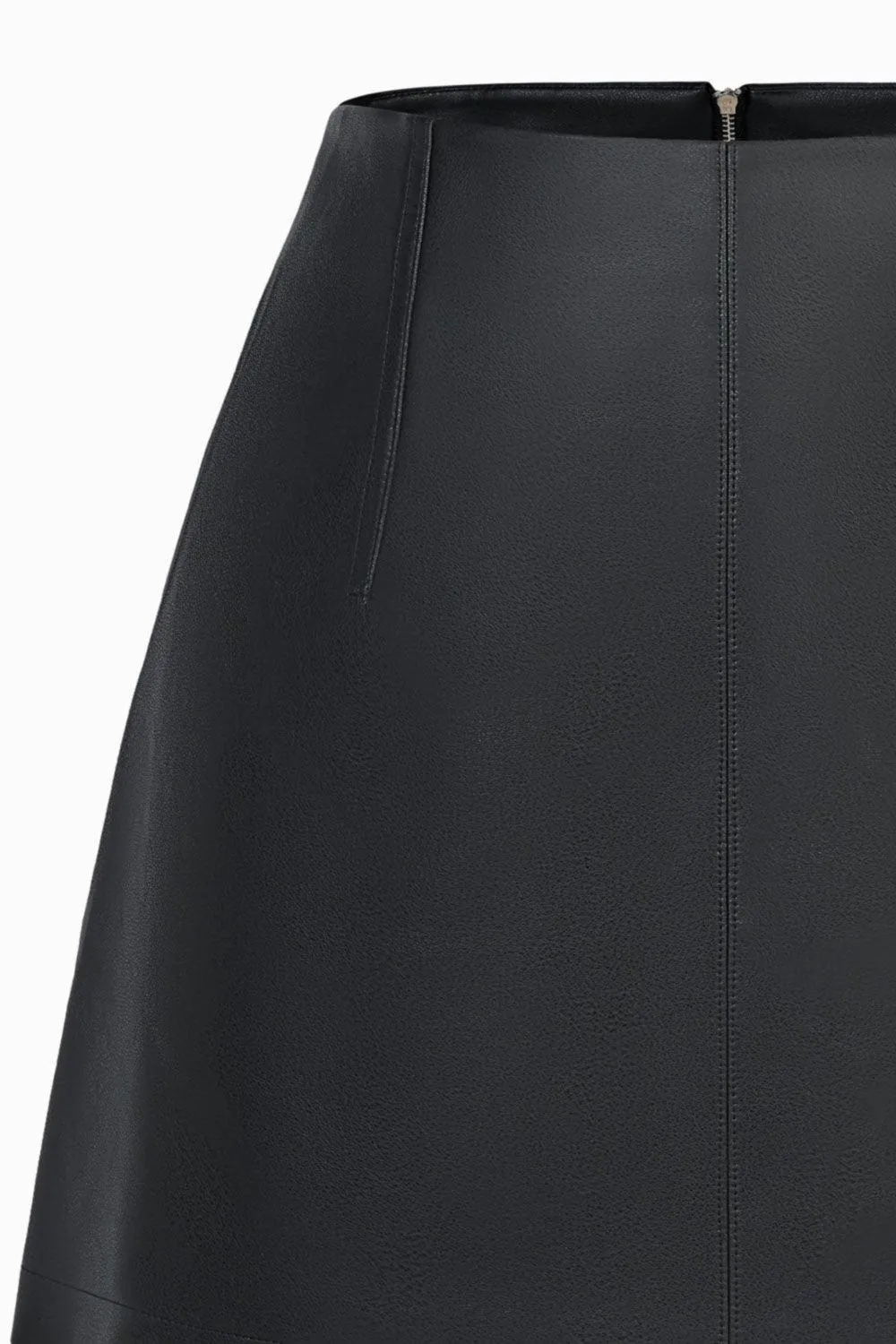 Colette A-line Back Zipper Leather Mini Skirt