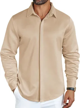 COOFANDY Mens Long Sleeve Wrinkle Free Shirts Casual Button Down Shirt Stretch Dress Shirt