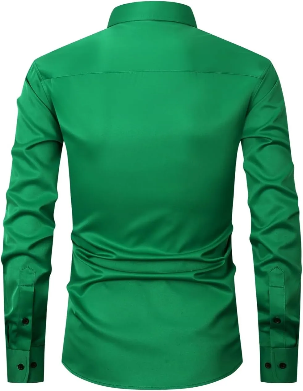 corfty Men Long Sleeve Dress Shirt - Regular Fit Stretch Free-Wrinkle Button Down Shirt