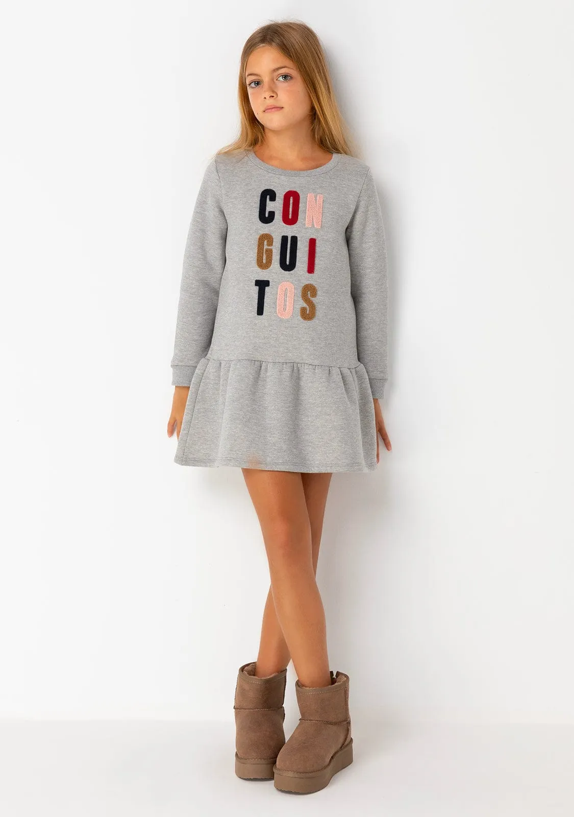 Girl's Grey Conguitos Sweathirt Dress