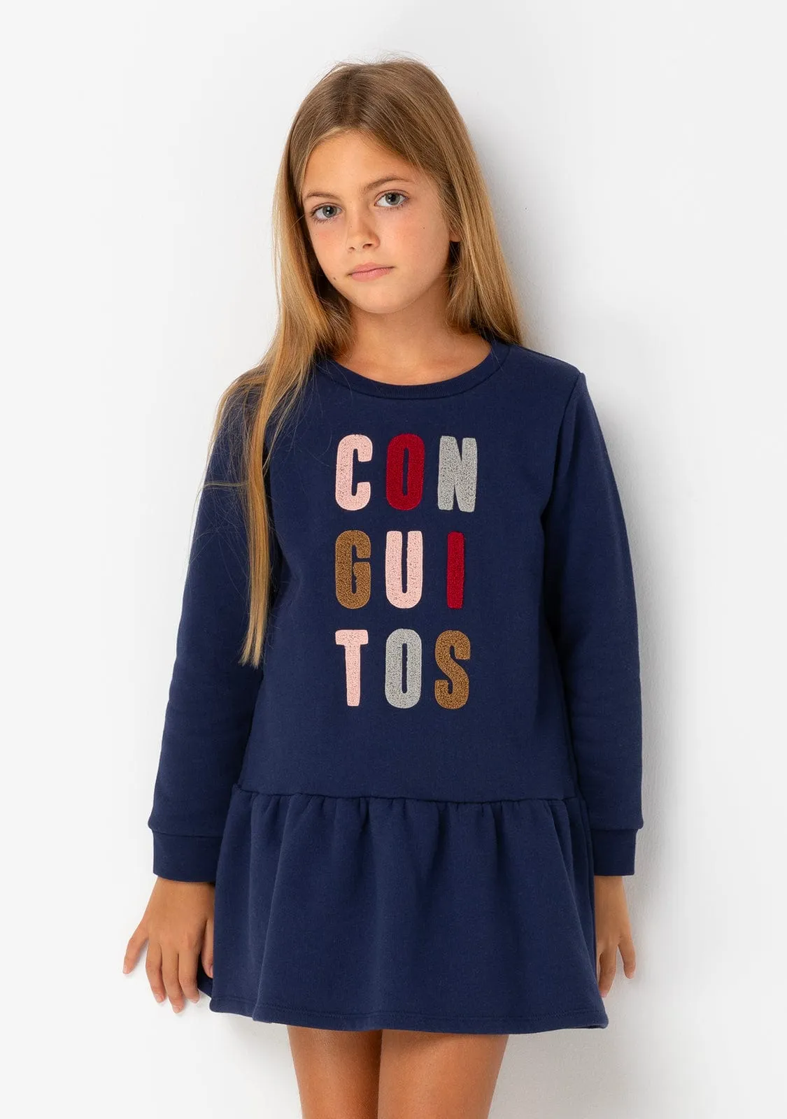 Girl's Navy Conguitos Sweathirt Dress