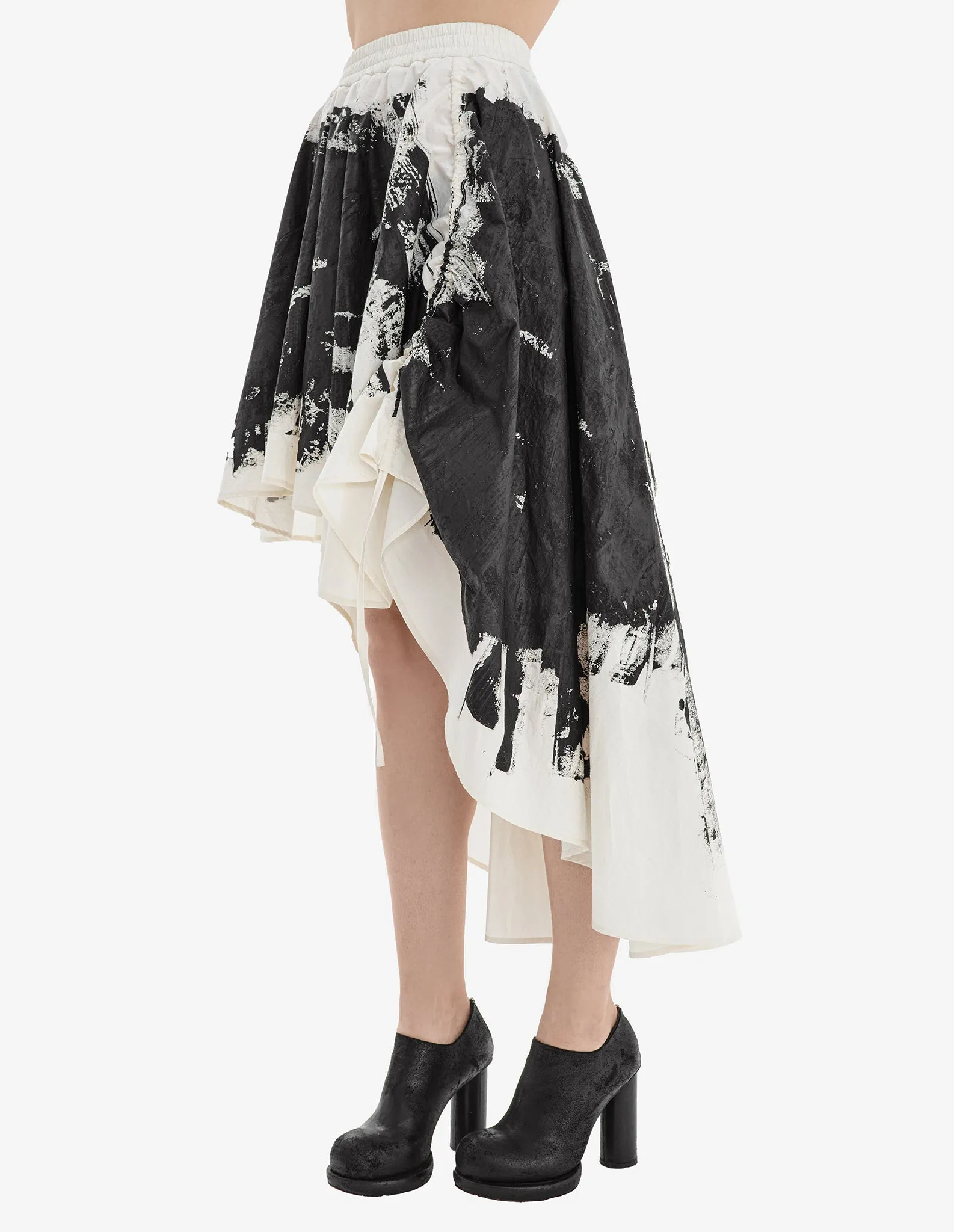 Hand-Painted Asymmetric Skirt
