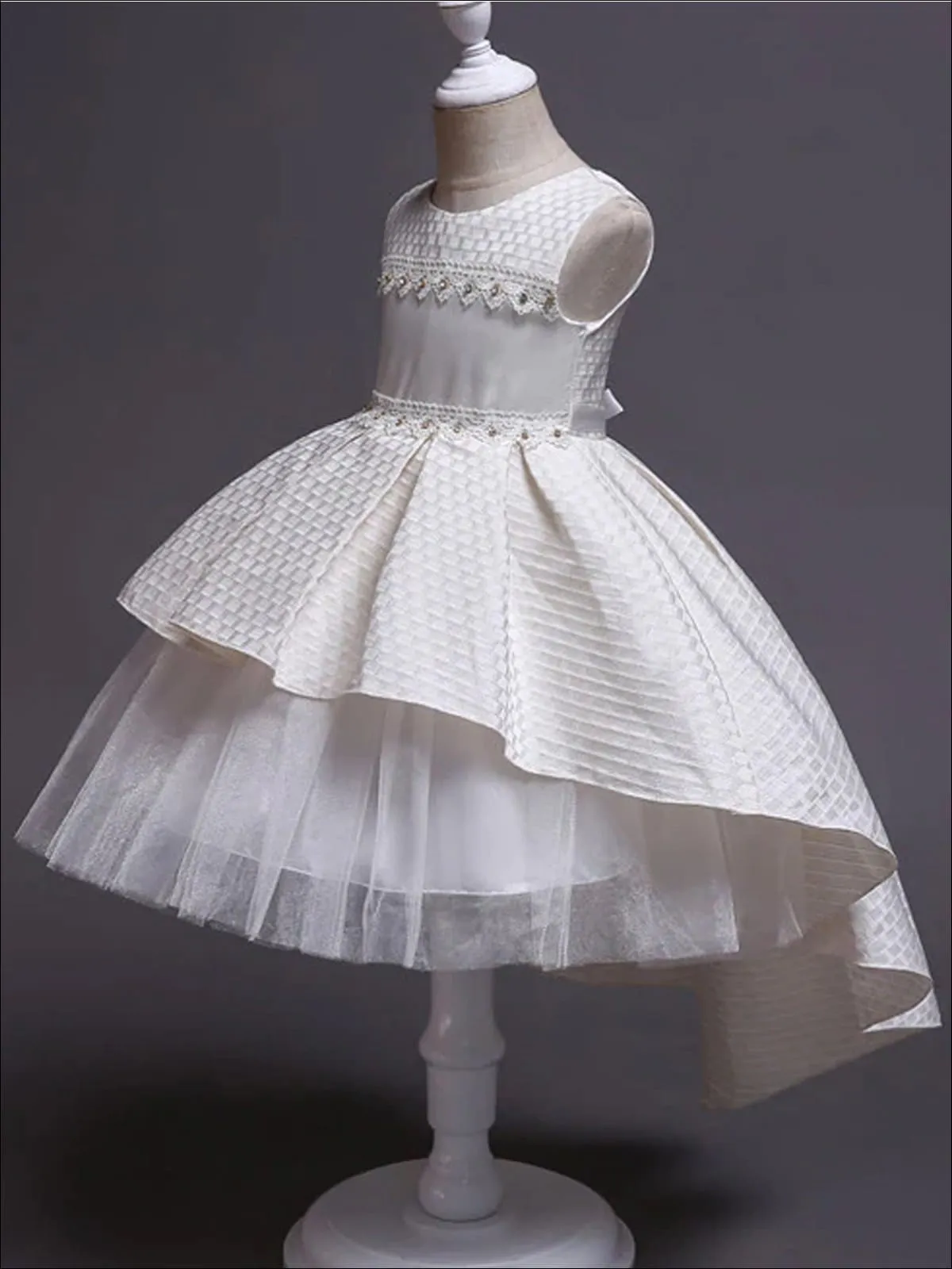 Lace and Jewels Hi-Lo Formal Dress