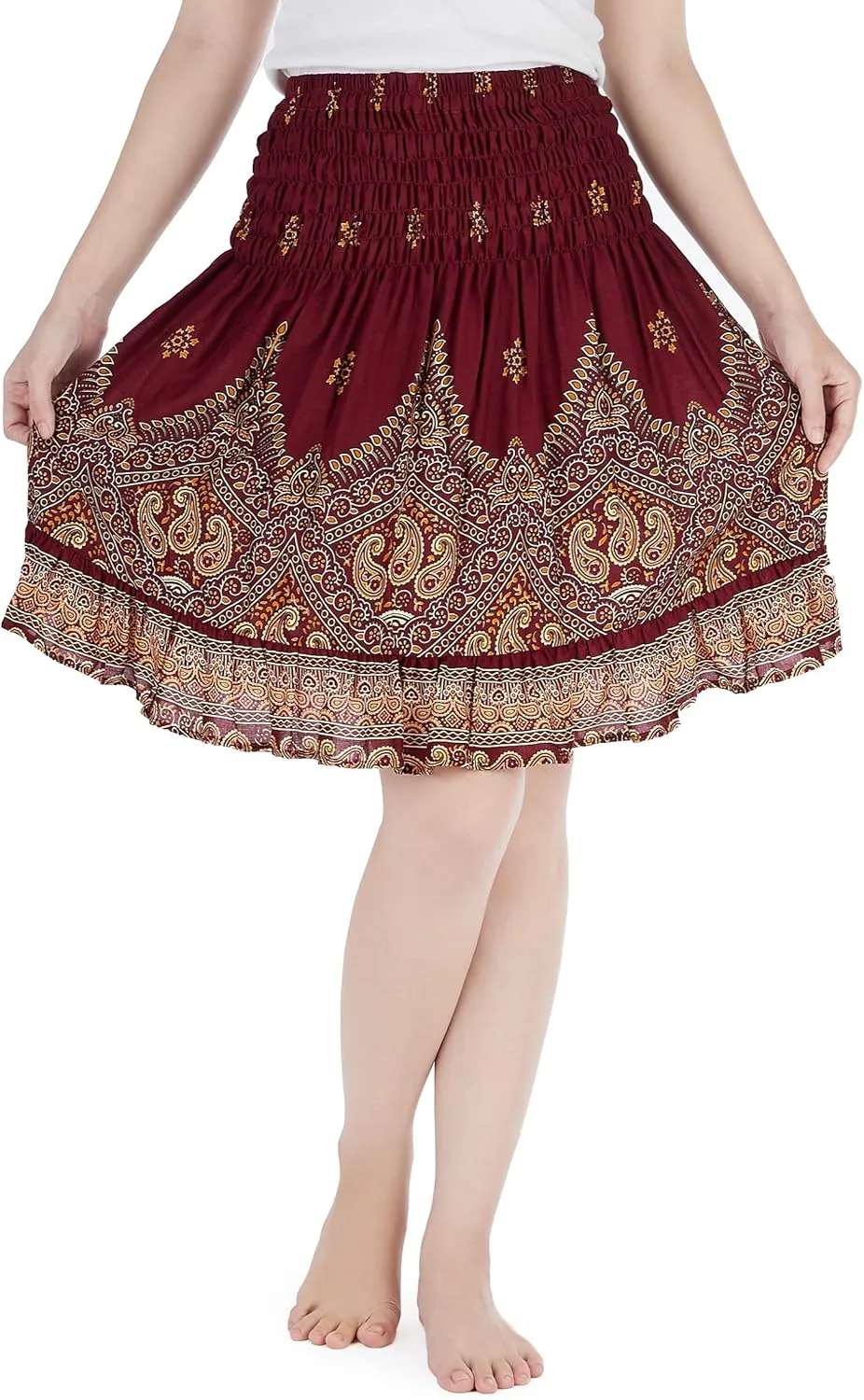Lannaclothesdesign High Waisted Skirts for Women Short Flowy Summer Skirt Trendy Outfit Knee Length Boho Clothing Fall Skirts