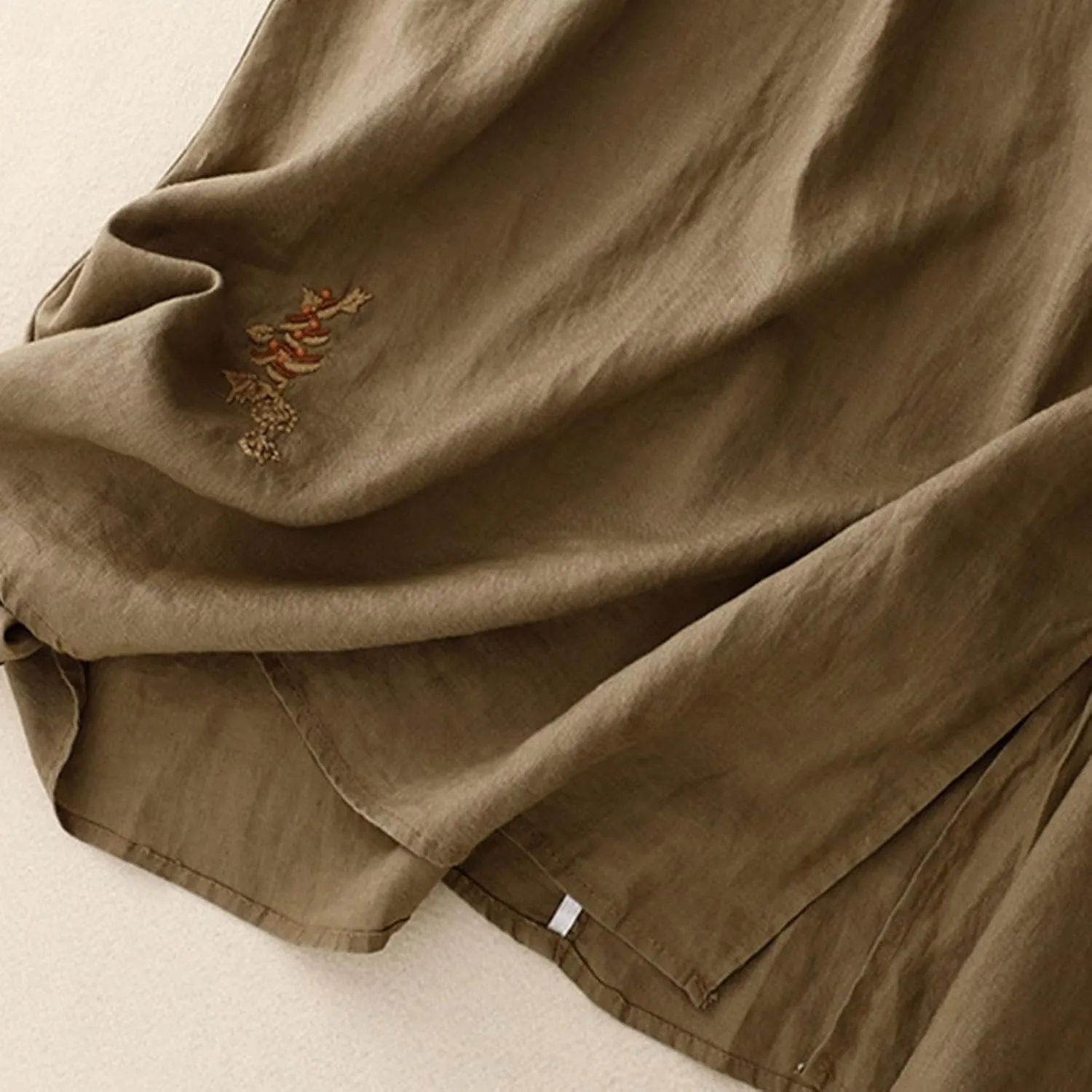 Linen Maxi Skirt, Women's Summer Bohemian Long Skirt, Cotton Elastic Waist Band Maxi Skirt Beach Party Holiday Skirt