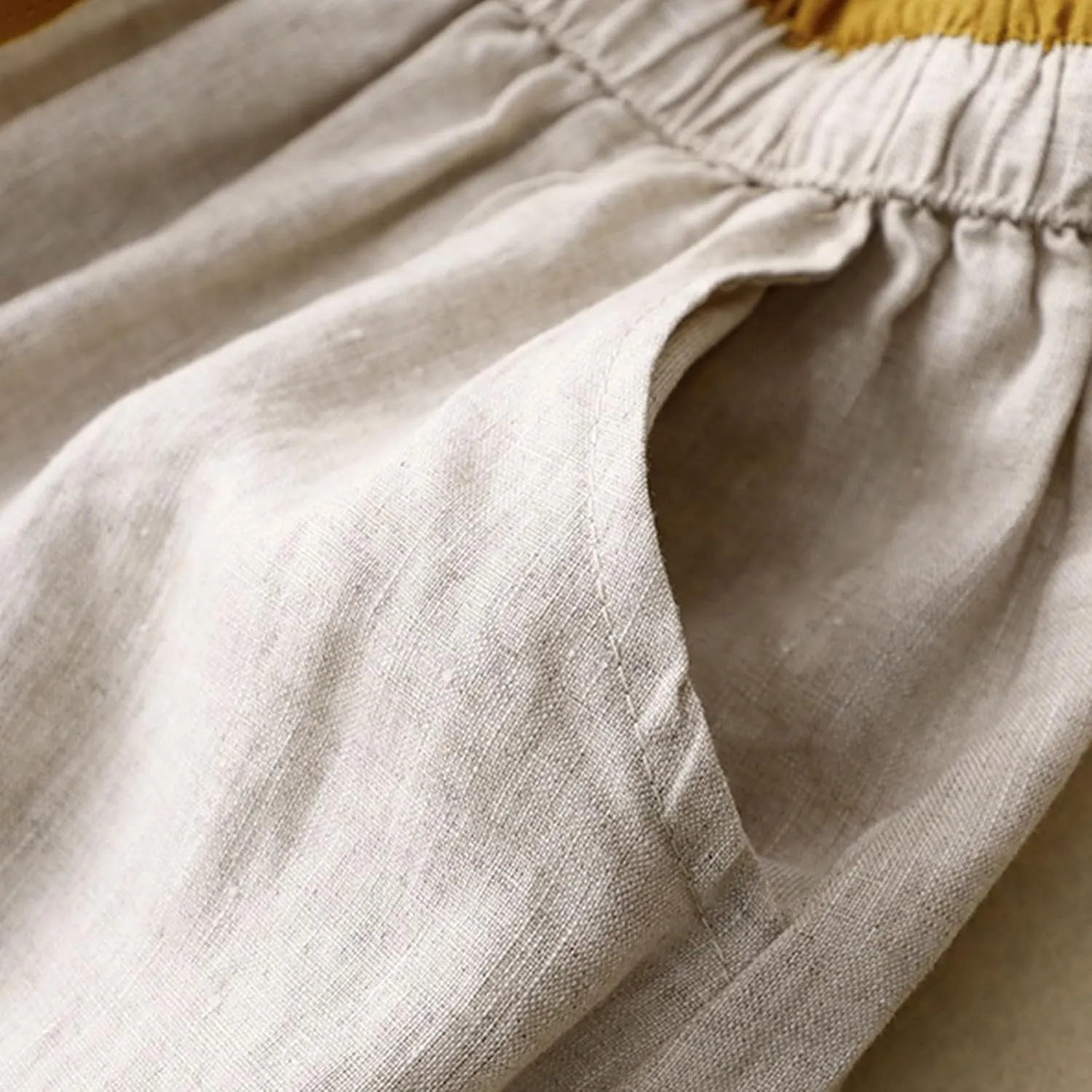 Linen Maxi Skirt, Women's Summer Bohemian Long Skirt, Cotton Elastic Waist Band Maxi Skirt Beach Party Holiday Skirt