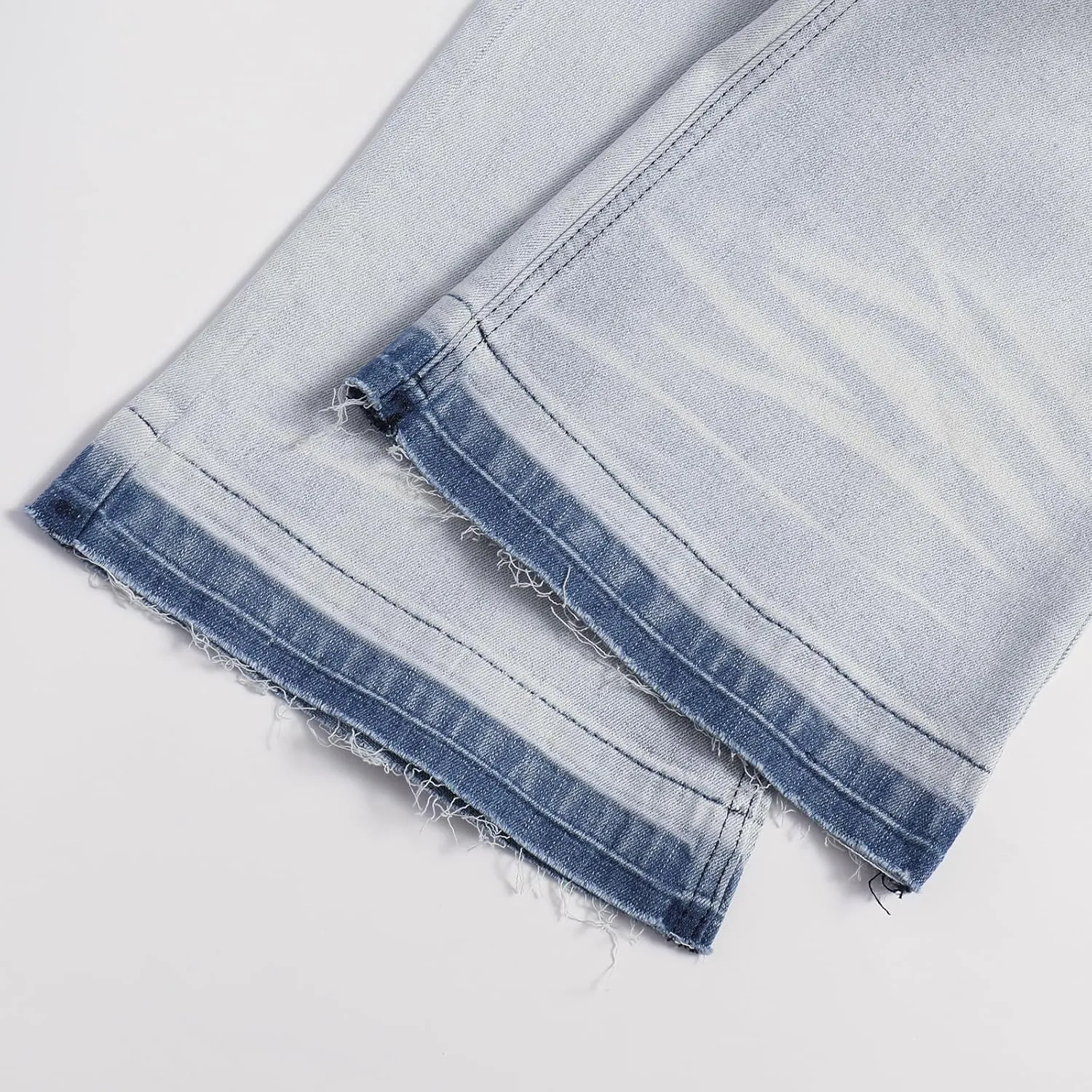 Men's Low-Rise Stretch Ripped Jeans Flare Slim Fit Fashion Denim Jeans
