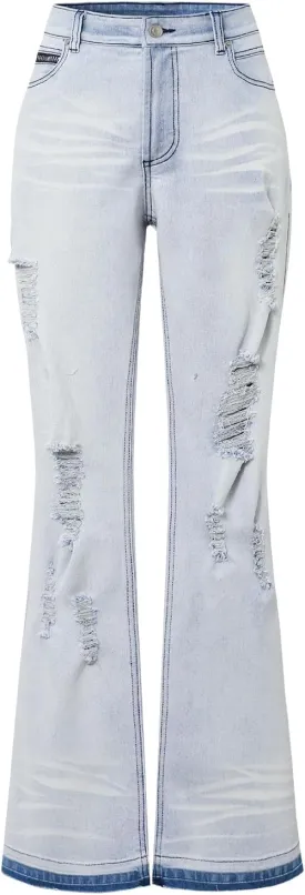 Men's Low-Rise Stretch Ripped Jeans Flare Slim Fit Fashion Denim Jeans