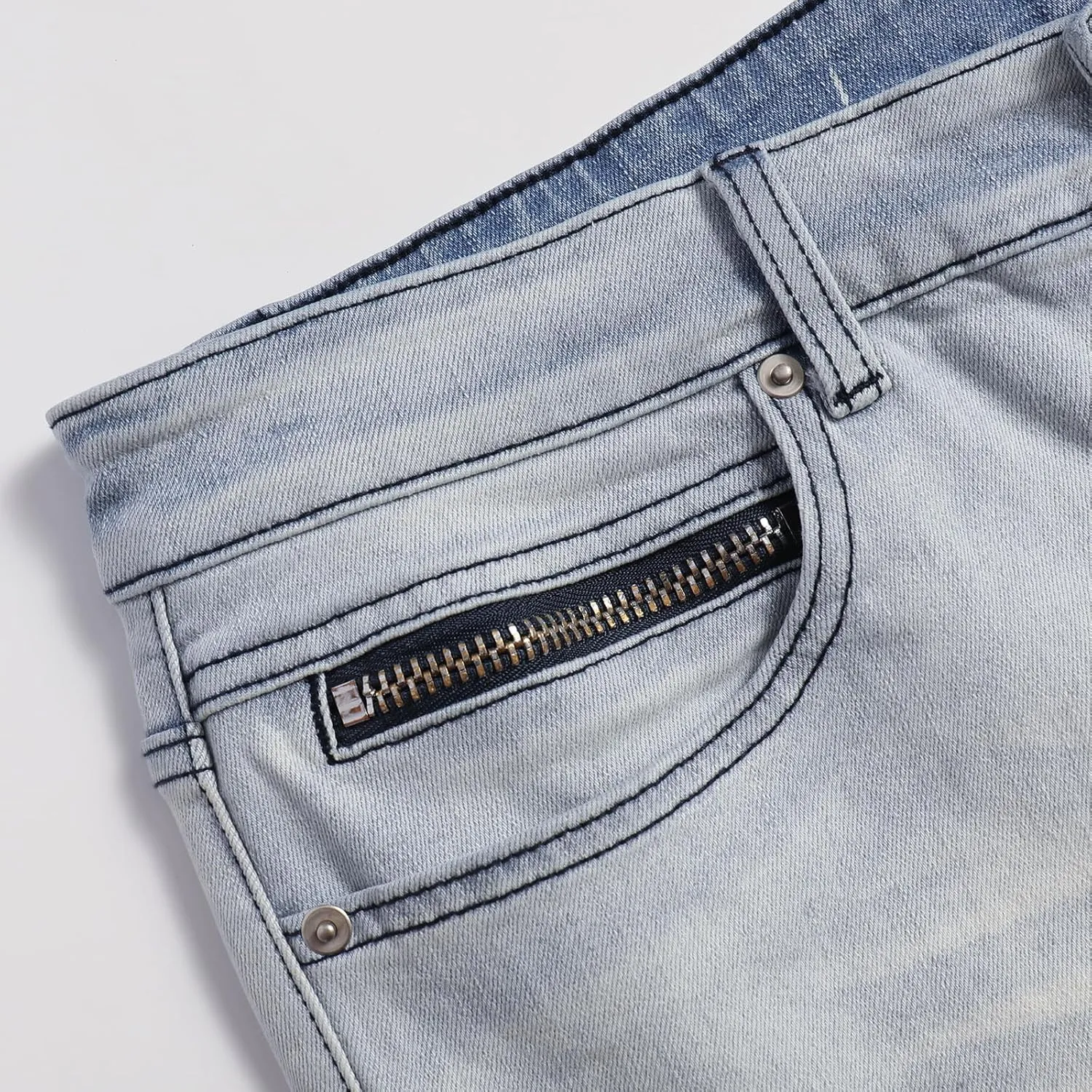 Men's Low-Rise Stretch Ripped Jeans Flare Slim Fit Fashion Denim Jeans
