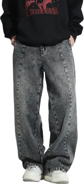 Men's Y2K Hip Hop Street Jeans Gothic Baggy Jeans Wide Leg Denim Pants