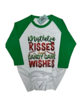 Mistletoe Kisses and Candy Cane Wishes Tee HV179