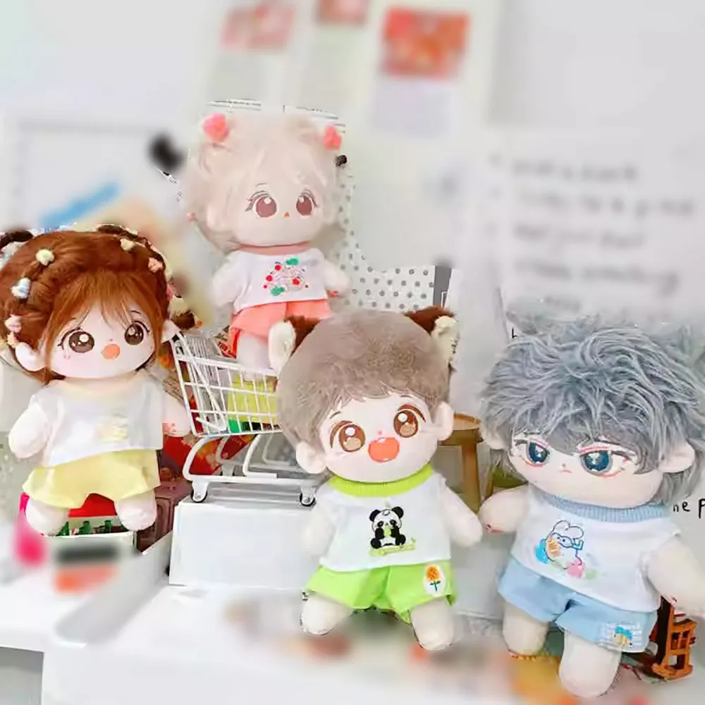 niannyyhouse 10cm~15cm 20cm Plush Doll Clothes Short Vest T-Shirt Pants Soft Stuffed Plush Toy Dress Up Gift