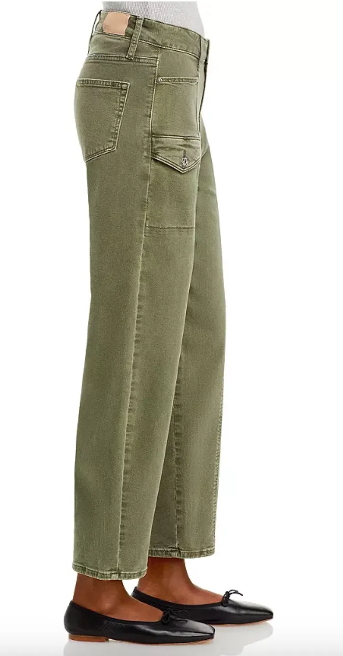 Paige Alexis Cargo HR Barrel Leg Vintage Green