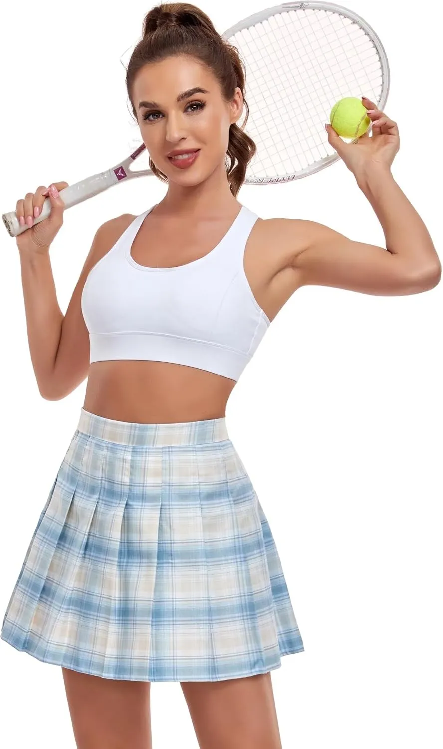 Pleated Skirts for Women Tennis Skirt with Shorts High Waisted Mini Skirt Athletic Golf Skirts Uniform Cheer Dress