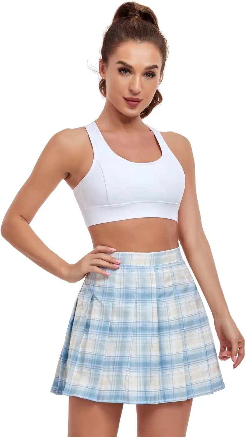 Pleated Skirts for Women Tennis Skirt with Shorts High Waisted Mini Skirt Athletic Golf Skirts Uniform Cheer Dress