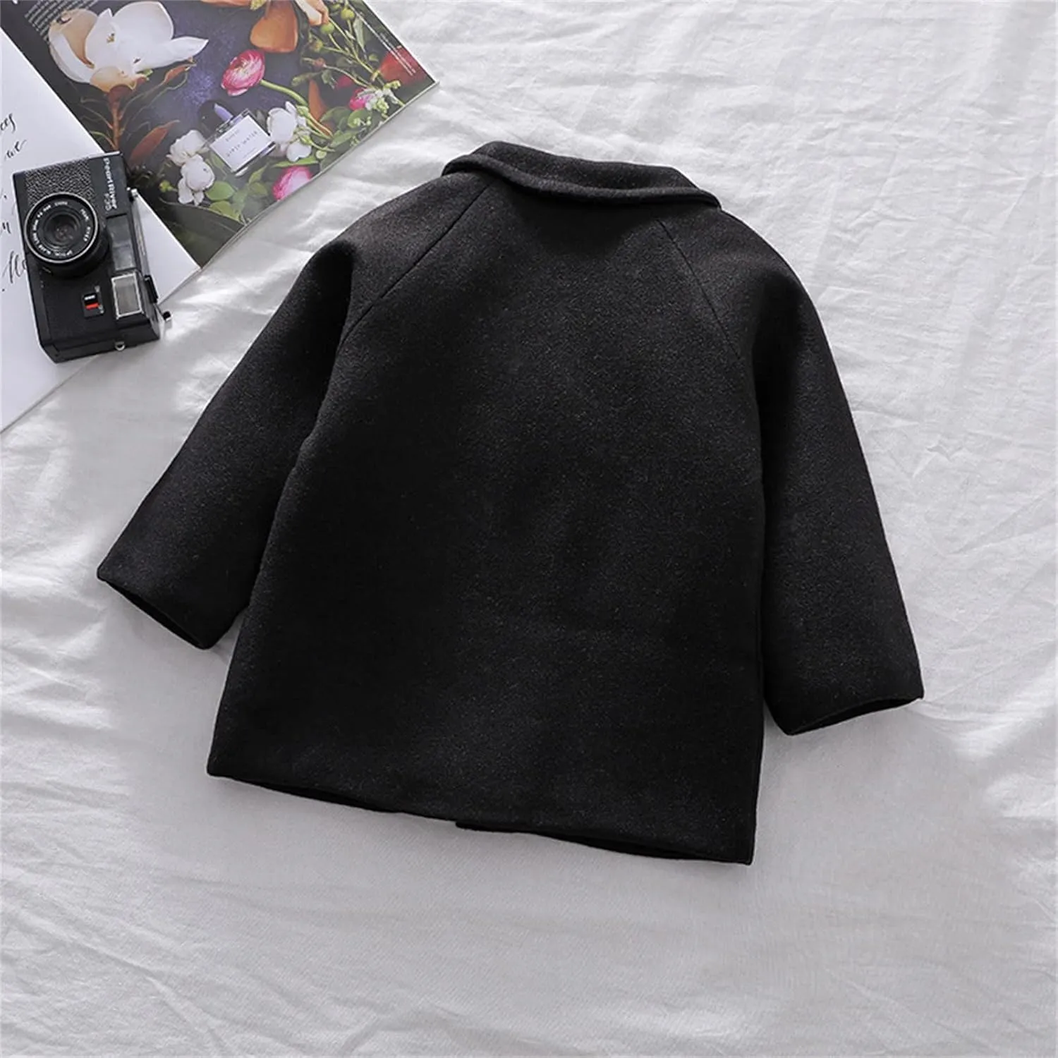 POLG Toddler Baby Girls Classic Wool Blend Coat Winter Double Breasted Trench Coat Outwear Pea Coat Jacket