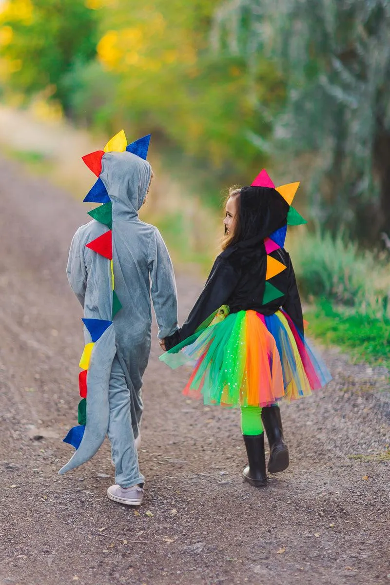 Rainbow Dinosaur Hi-Low Tutu Costume Set