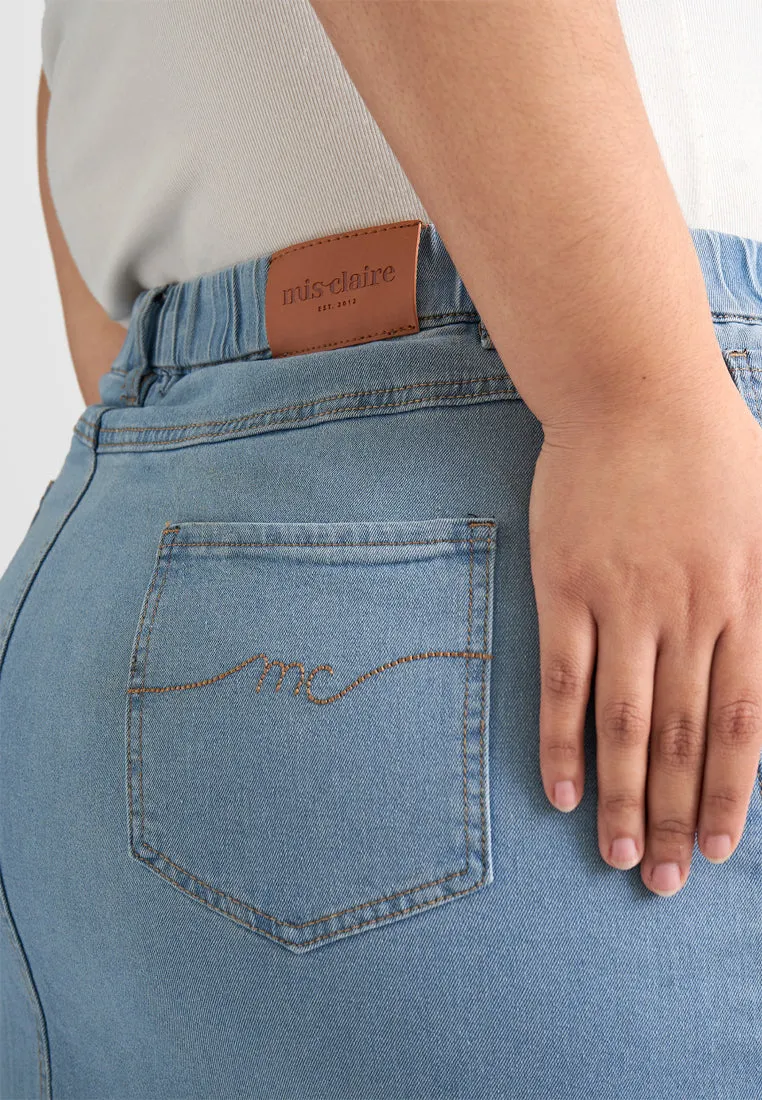 Skylar Denim Long A-Line Skirt
