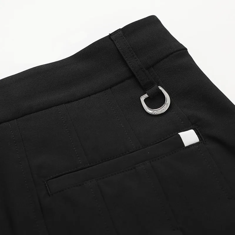 SVG Golf Black Stretch Pleated Quick-dry Skirt (Longer Version)