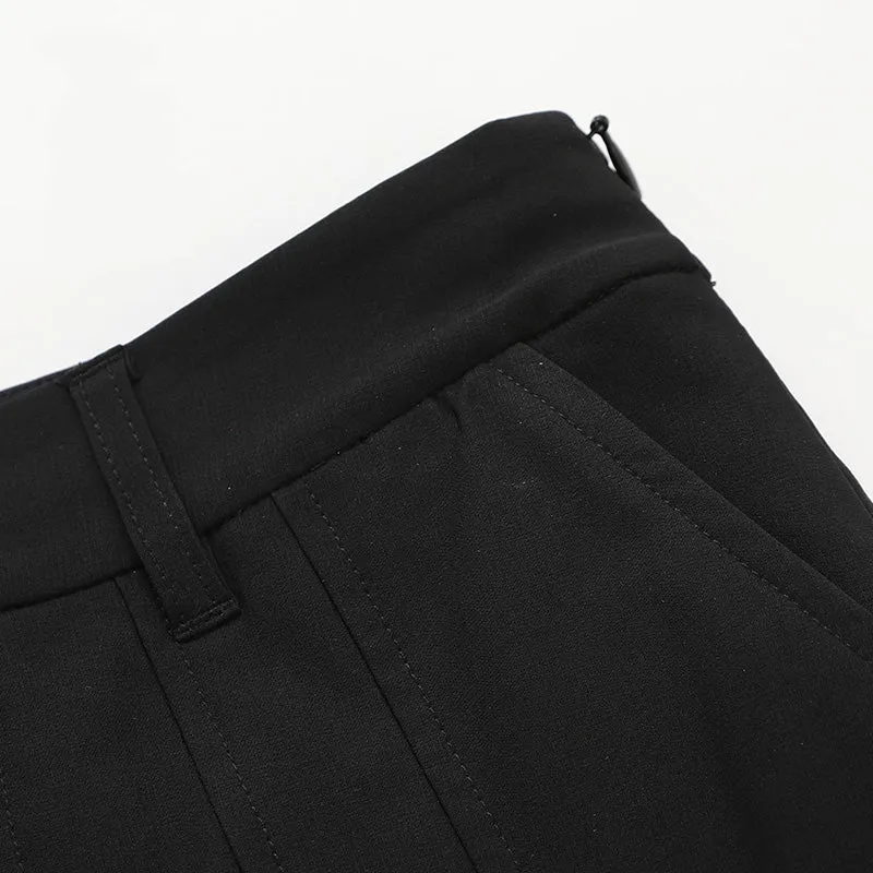 SVG Golf Black Stretch Pleated Quick-dry Skirt (Longer Version)