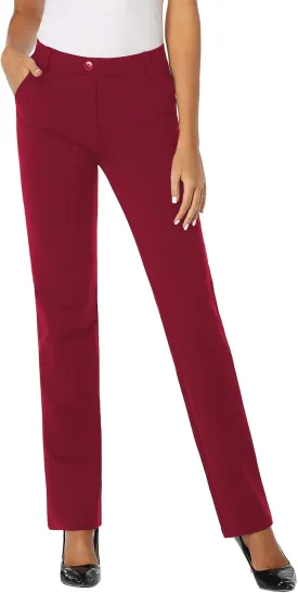 Tapata Women's Stretchy Straight Leg Dress Pants with Pockets Petite/28'' Regular/30'' Long/32'' Tall/34'' for Work Business