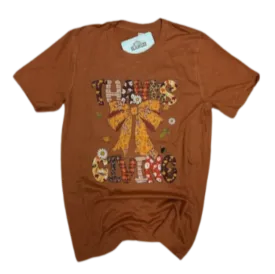 Thanksgiving Bow Tee HTV084
