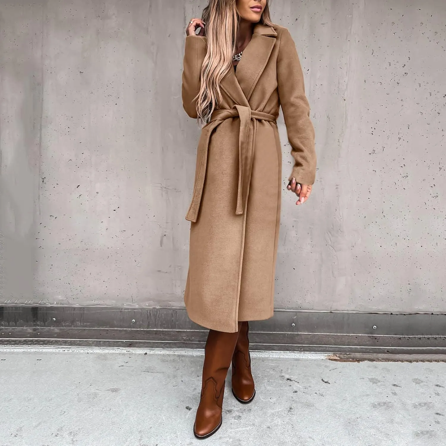 Trench Coats for Women Long Jacket Loose Fitting Warm Winter Outwear Fashion Lapel Jacket Coats Long Coats for Women