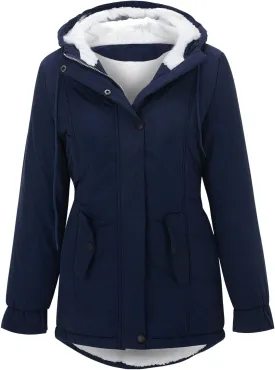 Women 2024 Winter Coat Plus Size Thicken Warm Wool Blend Windbreaker Jackets Fashion Fleece Lined Trench Coat Overcoats