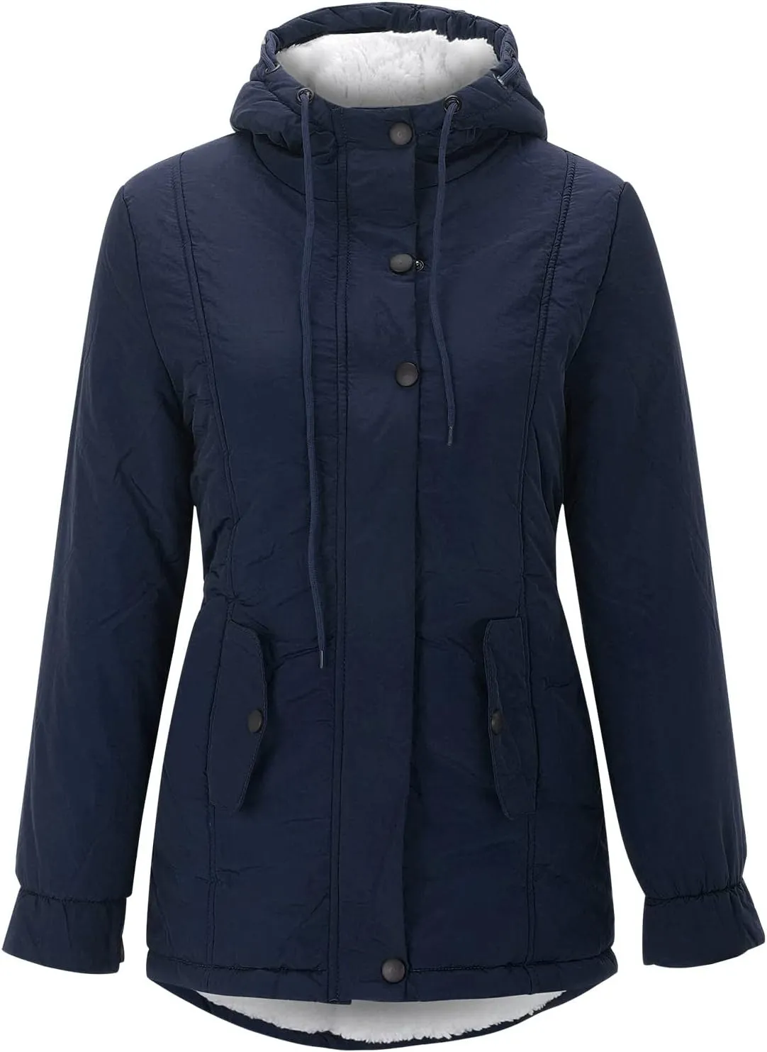Women 2024 Winter Coat Plus Size Thicken Warm Wool Blend Windbreaker Jackets Fashion Fleece Lined Trench Coat Overcoats