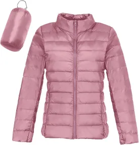 Womens Puffer Jacket 2024 Winter Warm Packable Down Jacket Lightweight Slim Fit Hooded Jacket Short Duck Down Coat