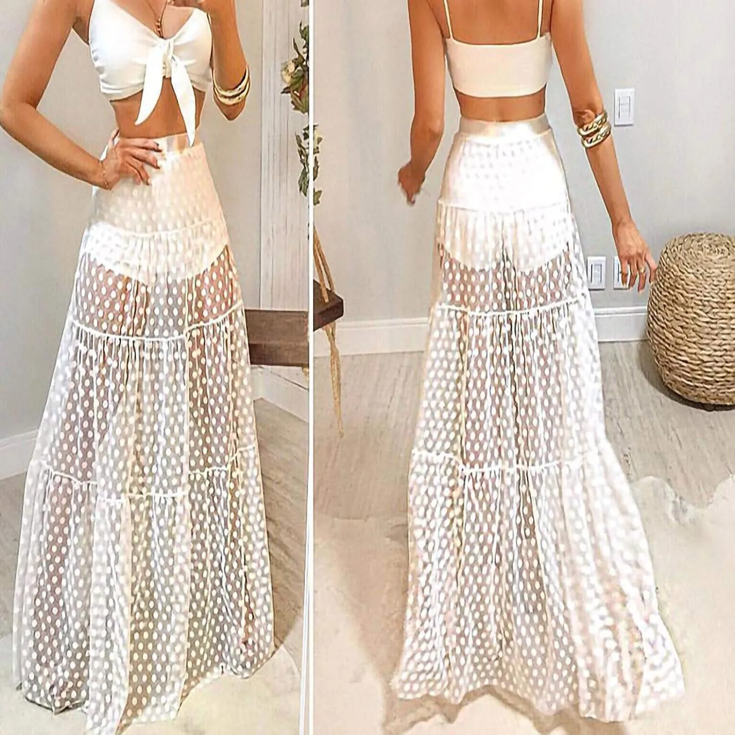 Women's Skirt A Line Fairy Elastic Waist Tulle Midi Skirt High Waist Skirts Mesh Dress for Women Mesh Skirts Jean